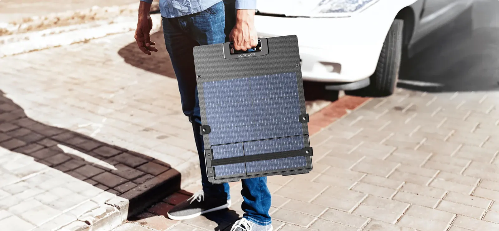 Солнечная панель EcoFlow 110 Вт в использовании
