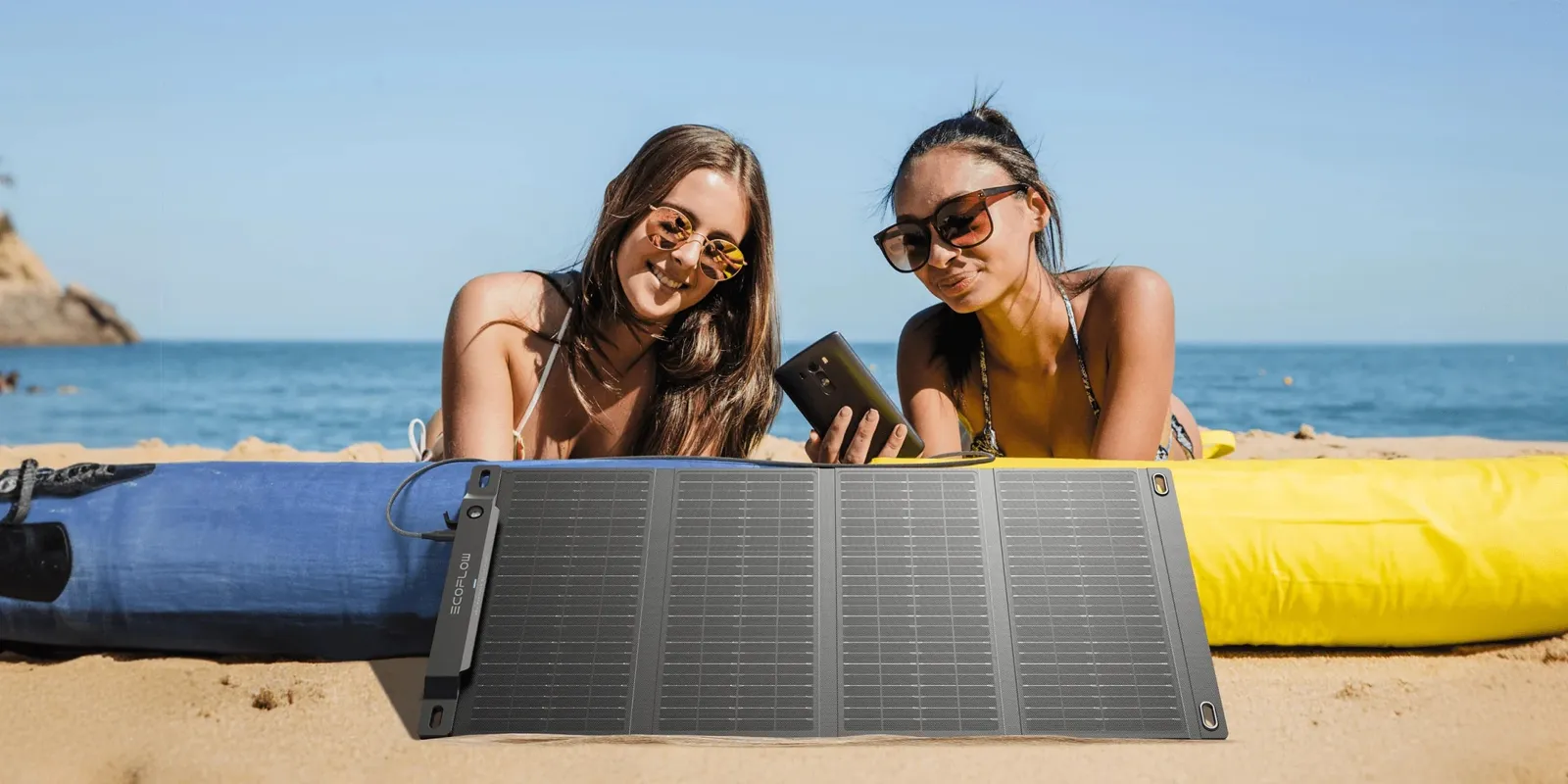 Солнечная панель EcoFlow 28 Вт в использовании