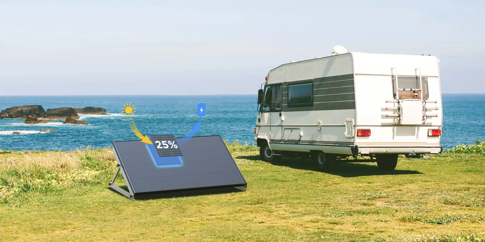 Солнечная панель EcoFlow 175 Вт в использовании