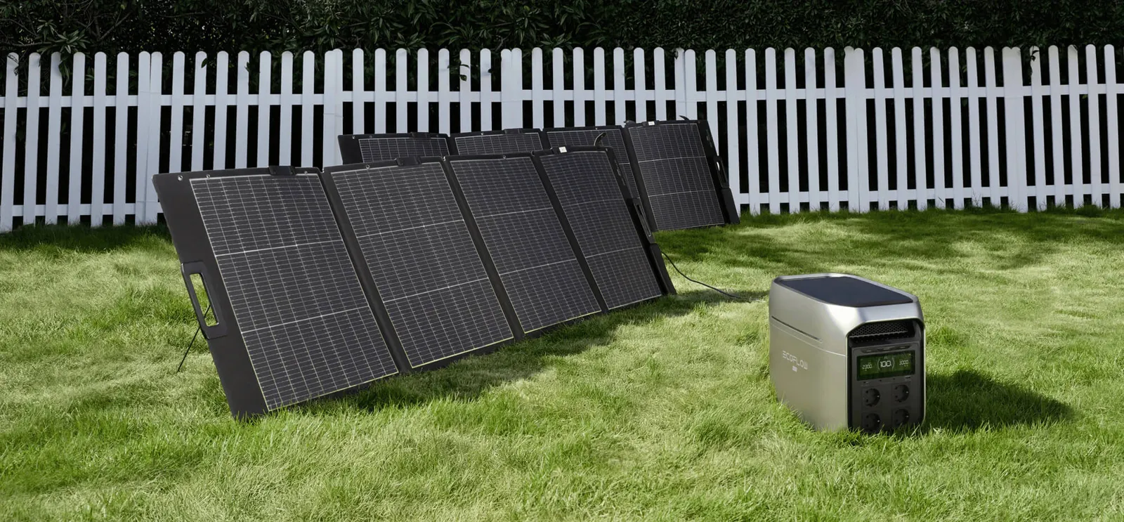 Солнечная панель EcoFlow 220 Вт в использовании