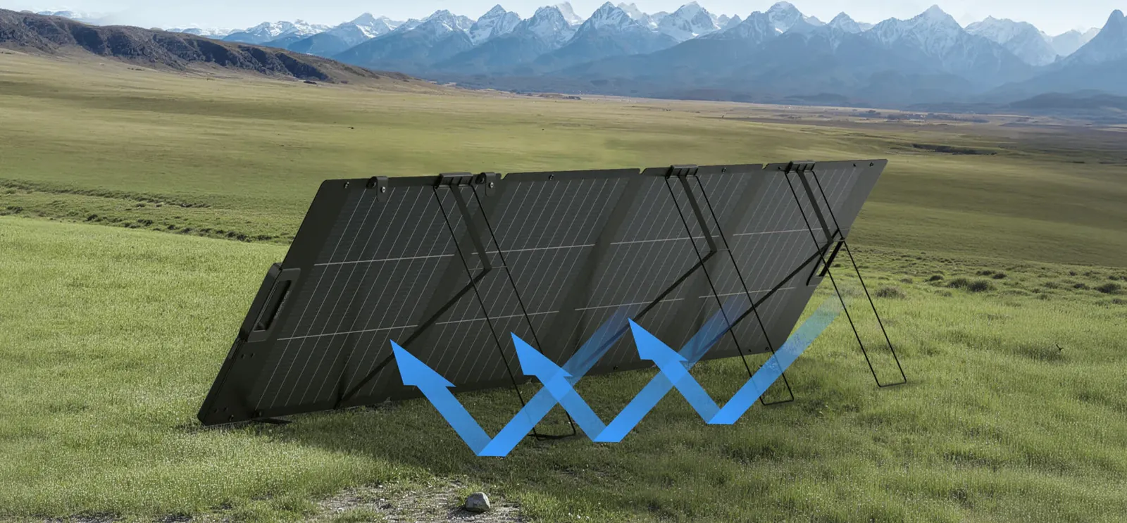 Солнечная панель EcoFlow 220 Вт в использовании